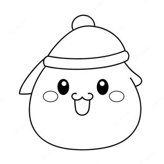 Pagina Para Colorear De Un Lindo Squishmallow Con Gorro De Santa 19059-15939