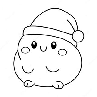 Pagina Para Colorear De Un Lindo Squishmallow Con Gorro De Santa 19059-15940