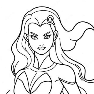 Pagina Para Colorear De Starfire En Accion 19089-15963