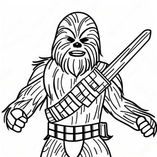 Pagina Para Colorear De Chewbacca En Pose De Batalla 19189-16044