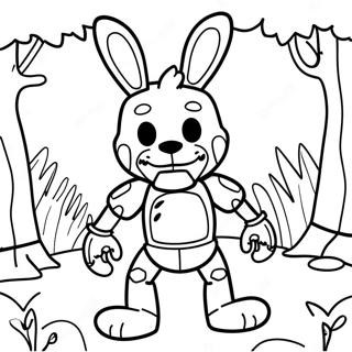 Pagina Para Colorear Springtrap En Un Bosque Espeluznante 19259-16098