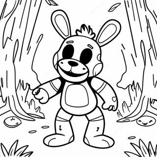 Pagina Para Colorear Springtrap En Un Bosque Espeluznante 19259-16099