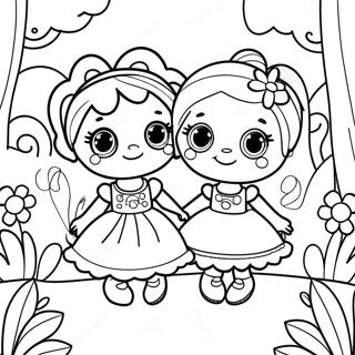 Pagina Para Colorear De Munecas Lalaloopsy En Un Jardin Magico 19419-16225