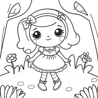 Pagina Para Colorear De Munecas Lalaloopsy En Un Jardin Magico 19419-16228