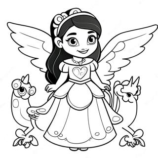 Pagina Para Colorear De Elena De Avalor Con Criaturas Magicas 1942-1597