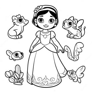 Pagina Para Colorear De Elena De Avalor Con Criaturas Magicas 1942-1600