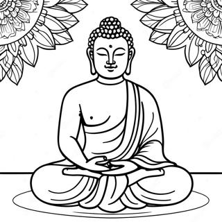 Pagina Para Colorear De Buda Meditando 19509-18259