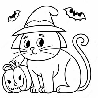 Pagina Para Colorear De Gato Negro De Halloween 19518-18263