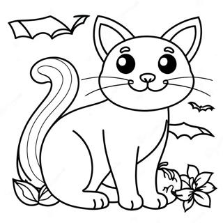 Pagina Para Colorear De Gato Negro De Halloween 19518-18264