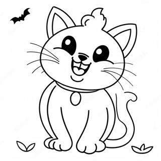 Pagina Para Colorear De Gato Negro De Halloween Adorable 19519-18267