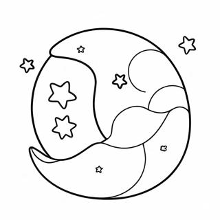 Pagina Para Colorear De Luna Creciente Con Estrellas 19579-18313