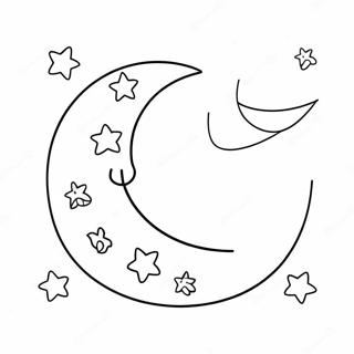 Pagina Para Colorear De Luna Creciente Con Estrellas 19579-18315