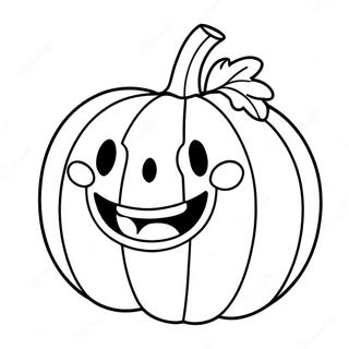 Pagina Para Colorear De Calabaza Sonriente Y Linda 19619-18345