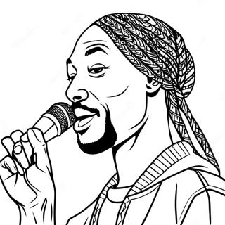 Pagina Para Colorear De Snoop Dogg Con Microfono 19629-18354