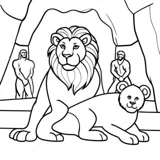 Pagina Para Colorear De Daniel En El Foso De Los Leones 19648-18367