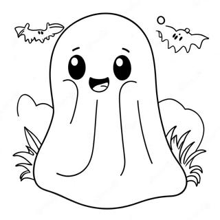 Pagina Para Colorear De Un Lindo Fantasma Boo 19839-18523