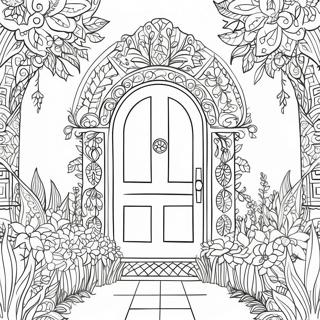 Pagina Para Colorear De Puerta De Jardin Intrincada 19849-18529