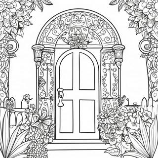 Pagina Para Colorear De Puerta De Jardin Intrincada 19849-18531