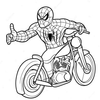 Motocicleta De Spiderman Páginas Para Colorear