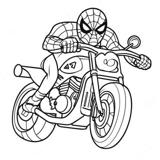 Pagina Para Colorear De Spiderman En Motocicleta 19978-18631