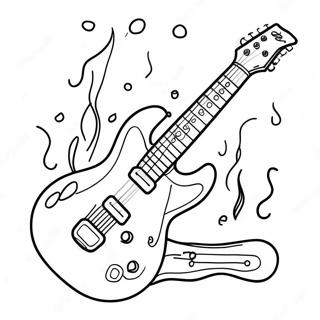 Pagina Para Colorear De Banda De Rock Con Guitarra Electrica 20182-18769