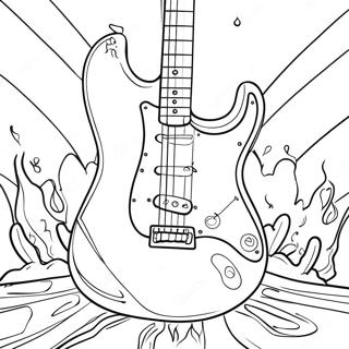 Pagina Para Colorear De Banda De Rock Con Guitarra Electrica 20182-18772