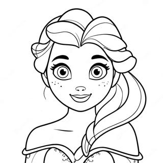 Pagina Para Colorear De Elsa De Frozen 2 Mostrando Su Verdadero Yo 20301-18862