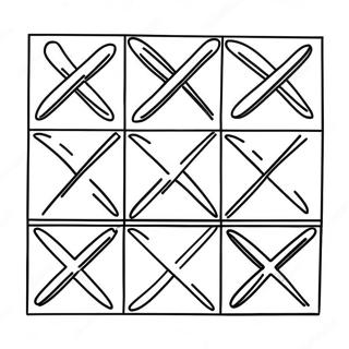 Pagina Para Colorear De Una Cuadricula Colorida De Tres En Raya 20312-18873