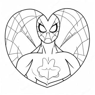 Pagina Para Colorear Del Corazon De San Valentin De Spiderman 20361-18911