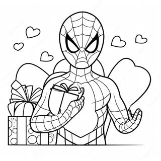 Pagina Para Colorear De Spiderman Con Regalos De San Valentin 20362-18914