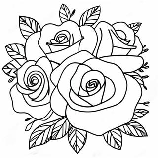 Pagina Para Colorear De Un Hermoso Ramo De Rosas 20372-18921