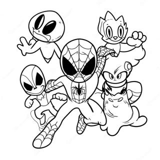 Pagina Para Colorear De La Colaboracion Entre Spiderman Y Sonic 20422-18961