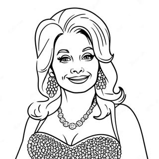 Pagina Para Colorear De Dolly Parton En Vestido Brillante 20482-19011