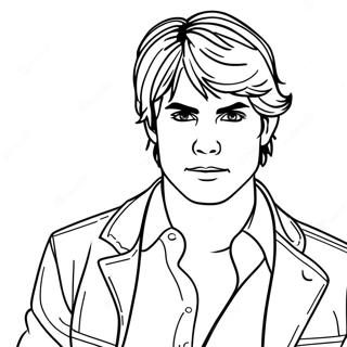 Pagina Para Colorear De Damon Salvatore En Accion 20522-19041