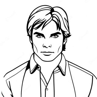 Pagina Para Colorear De Damon Salvatore En Accion 20522-19042