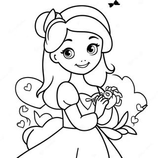 Pagina Para Colorear De San Valentin De Princesas Disney Adorables 2052-1685