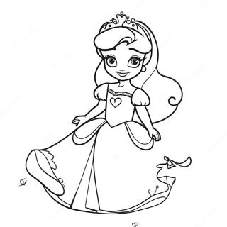 Pagina Para Colorear De San Valentin De Princesas Disney Adorables 2052-1686