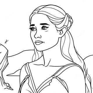 Pagina Para Colorear De Daenerys Targaryen Con Dragon 20532-19052