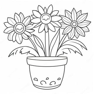 Pagina Para Colorear De Maceta De Flores 20611-19110