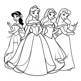 Pagina Para Colorear De Princesas De Disney Elegantes 20622-19124