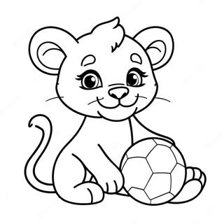 Pagina Para Colorear De Un Lindo Bebe Leon Jugando Con Una Pelota 20642-19138