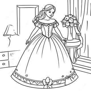 Pagina Para Colorear De Isabella En Su Hermoso Vestido 20652-19145