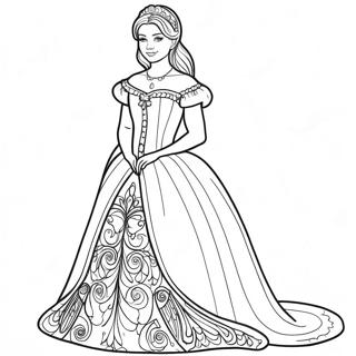 Pagina Para Colorear De Isabella En Su Hermoso Vestido 20652-19148