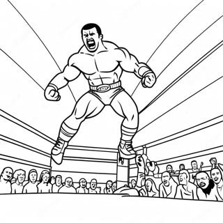 Pagina Para Colorear De Un Luchador De Wwe Saltando Sobre Un Oponente 20752-19226