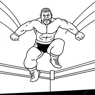 Pagina Para Colorear De Un Luchador De Wwe Saltando Sobre Un Oponente 20752-19227