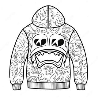 Pagina Para Colorear Del Diseno De Sudadera De Bape 20813-19265