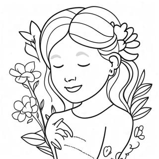 Pagina Para Colorear De Hermosa Mama Con Flores 20833-19281