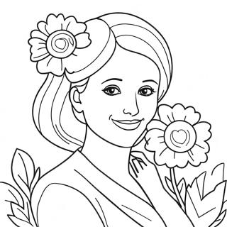 Pagina Para Colorear De Hermosa Mama Con Flores 20833-19282