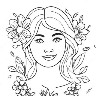 Pagina Para Colorear De Hermosa Mama Con Flores 20833-19283