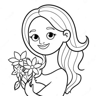 Pagina Para Colorear De Hermosa Mama Con Flores 20833-19284